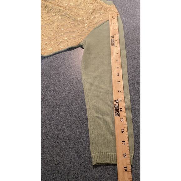 LINEA by Louis Dell'Olio Green Sweater Lace Back XXS elegant Feminine Lined NWT - Picture 6 of 10